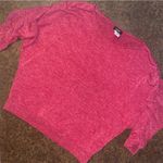 Espresso Red Scoop Neck Sweater with 3/4 Ruched Sleeves Photo 2