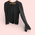 Treasure & Bond Cute boho whimsigoth black breezy v-neck crinkle blouse  flowy Photo 0