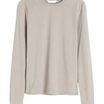 H&M  Long-sleeved Microfiber Top in Taupe, Size L​​​ Photo 0
