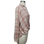 Hollister Pink Plaid Wrap Front Top Size Small Long Sleeve Casual Flannel Blouse Photo 2