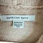 American Eagle Tan Cream Pink Striped Cowl Neck Hi Low Oversized Sweater Size XS Photo 4