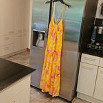 Sanctuary ๐๐ Maxi Dress ~ Yellow Pink Abstract Floral Watercolor Print S NWOT Photo 1