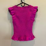 TCEC  Pink Smocked Ruffled Cap Sleeve Blouse Photo 5