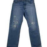 Levi's 501 women's 29 straight leg crop jeans distressed button fly premium leath Photo 0