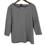 Ann Taylor  Women XL Stripe Shirt Business Casual MomCore Monochrome Office Photo 1