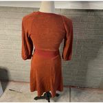 Mia Joy Terracotta Textured Knit Crew Neck Midi Sweater Dress Size S Orange Photo 3