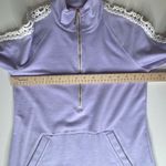 Lilly Pulitzer  Skipper Popover XS Purple Lace Trim Pullover Half Zip Preppy Soft Photo 11