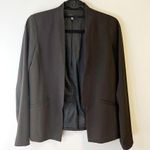 Eileen Fisher Jacket Black Stand Collar Shaped Open Front Blazer Sz 8P EUC Silk Photo 0