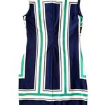 Kut From The Kloth Malisa Scuba Navy Blue Green Sleeveless Shift Dress Photo 2