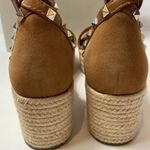 Marc Fisher Jazlyn brown suede studded ankle strap platform espadrille sandals Photo 4