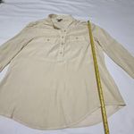 Cache Long Sleeve Button Up Collared Blouse Sz L Large Has Stains Photo 2