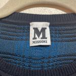 M by Missoni Green Blue Plaid Lightweight Knit Sweater Long Sleeve Size 42 Photo 1