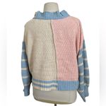 POL Colorblock Sweater in Pink, Blue, and Cream Photo 2