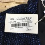 Penny Blue Dot Print Black Velvet Trim Detailed Chiffon Pencil Skirt Blue Size 2 Photo 4