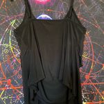 Aqua Green Elegant Black Women's Flounce 3 laters adjustable spaghetti straps large built i Photo 5