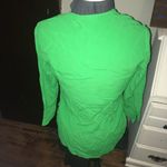 ZARA Kelly Green  split neck flowy normcore blouse Photo 1
