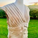 David's Bridal David’s Bridal Tiered Champagne Gold Shimmer Gown Photo 9