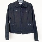 Loft Black Denim Button Down Jacket Sz 2 Photo 4