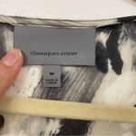 Classiques Entier  Grey & White Silk Floral Print Ruffled Wrap Blouse Top Women M Photo 2