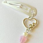 Handmade sleeping cherub/angel & Czech glass leaf bead unique fairy dangle hair clip🌈⭐️🌙💖 Photo 1