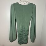 Lucy in the Sky  Long Sleeve Ruched Cocktail Dress Sage Green Semi Formal Sz S Photo 5