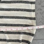 Mystree cap sleeve knee length cinch tie waist cream and gray stripes dress S Photo 6