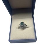 Marquise Cut Natural Beryl Emerald Solitaire Size 7 Heat and Dye Treatment Sterling Green Photo 2