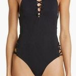 Balenciaga  Laced Up One-Piece Swimsuit, Black, Medium, $650 Photo 0
