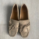Donald Pliner  Breezy Loafers‎ Metallic Taupe Suede Tassel Size 7 Photo 1