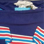 J. McLaughlin  Navy Cap Sleeve Flag Print Top Size M Yacht Boating Spring Preppy Photo 3