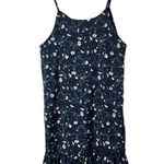 Boutique  Navy Blue Floral A-Line Mini Dress M Photo 1
