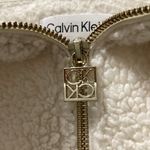 Calvin Klein Cozy Sherpa Quarter-Zip Pullover with Plaid Sleeves Photo 1