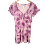 Abound  Abstract Pink Floral V-neck Cutout Mini Skater Dress Size Small NWT Photo 1