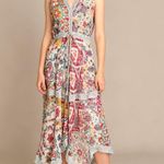 Johnny Was $458 NWOT  Embroidered Irregular Asymmetry Floral Midi Shirt Dress S Photo 0