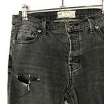 Free People Black Washed Fishnet Distressed Skinny Jeans 27 Photo 33