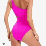 Amazon - Fushia Pink One Piece Suit One Shoulder Swimsuit Cutout Swimwear Monokin… Photo 5