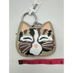 Vera Bradley Cat Bag Charm Faux Leather Keychain Coin Pouch Holiday Cats NWT Photo 3