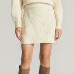 Maeve  Anthropologie Cable Knit Pull On Sweater Skirt Cream Size Small 💛 Photo 0