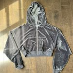 Adika Grey Velvet crop hoodie  Photo 0