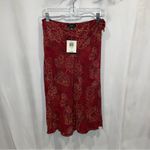 Alfani Gorgeous silk maroon sunflower 🌻 silk wrap midi skirt NWT  Photo 5