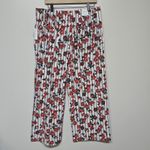 Anthropologie Maeve The Colette Cropped Wide-Leg Rose Printed Pants Sz 34 NWT Photo 3