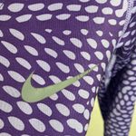 Nike  Pro athletic purple printed fitted v-neck performance long sleeve top sz S Photo 5