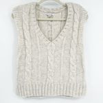 American Eagle Womens Wool Blend Fisherman Cable Knit Sweater Vest Size S Beige Photo 3