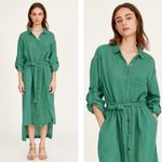 Raquel Allegra Gauze Jade Los Feliz Dress In Green Photo 1