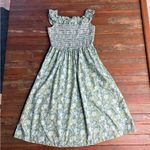 Crown & Ivy Society Social x 100% Cotton Floral Cottagecore Midi Dress Sz L 💚🍄 Photo 5