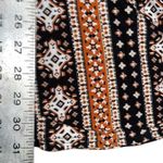 No Boundaries  Womens Pants M 7/9 Black Orange Geometric Print Flare Bell Bottom Photo 2