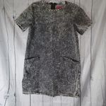 Boohoo  Gray Acid Wash Denim Dress With Distressed Hems Photo 0