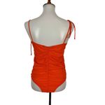 ZARA Orange Bodysuit Large Tie Shoulder Slim Fit Summer Night Out Photo 4