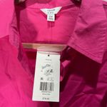 Crown & Ivy  Petite M Pink Poplin Ruffle Sleeve Dress Button Down NWT Above Knee Photo 3