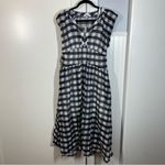 Madewell NWT Sheer V-Neck Dolman Maxi Dress in Gingham Black Size Small Photo 1